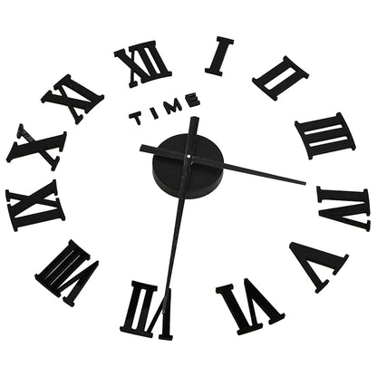 vidaXL 3d Wall Clock | Black | EVA (ethylene-vinyl acetate) | XXL | Modern