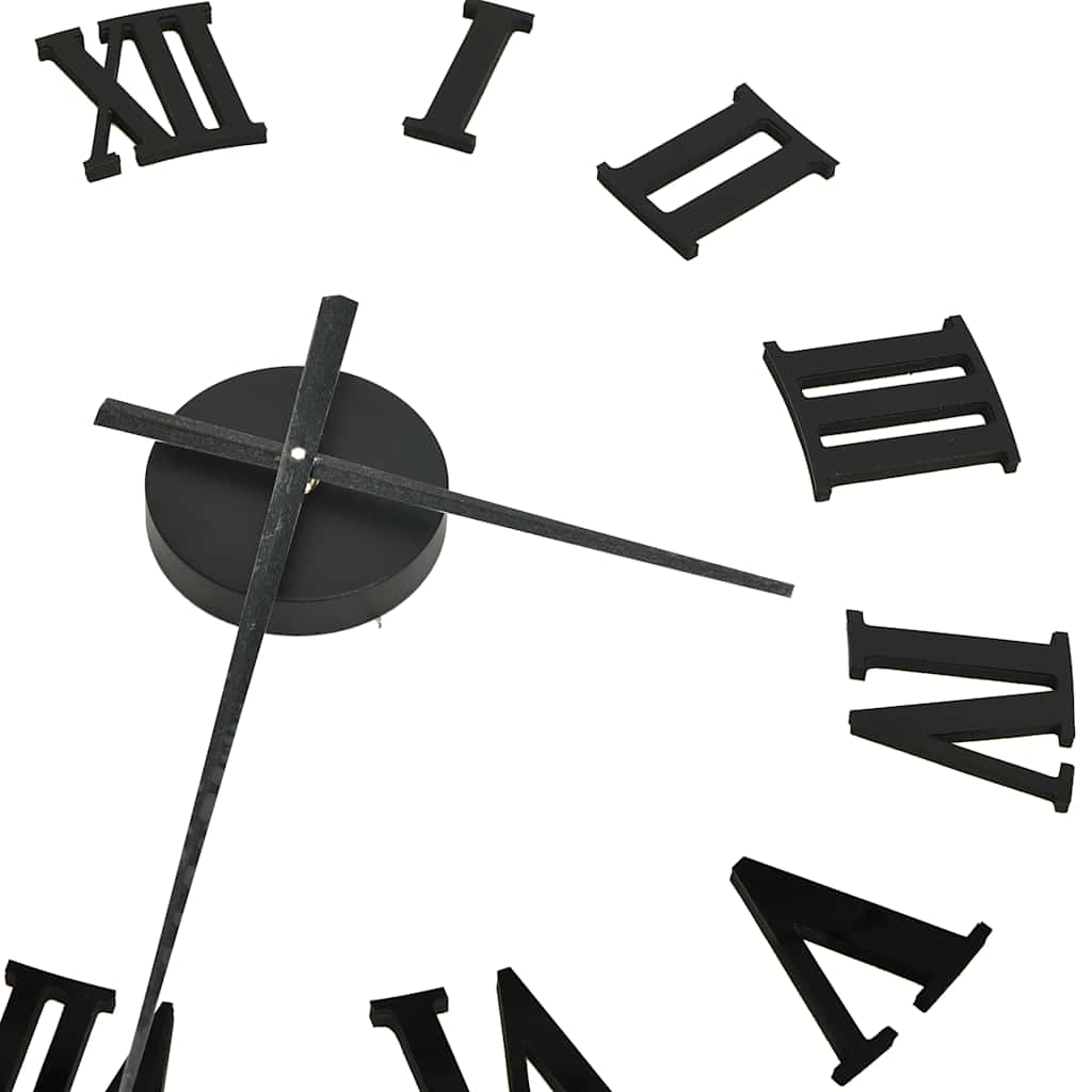 vidaXL 3d Wall Clock | Black | EVA (ethylene-vinyl acetate) | XXL | Modern