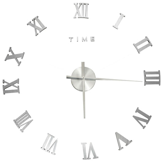 vidaXL 3d Wall Clock | Silver | EVA (ethylene-vinyl acetate) | XXL