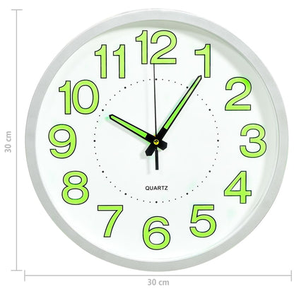 vidaXL Luminous Wall Clock White 30 cm