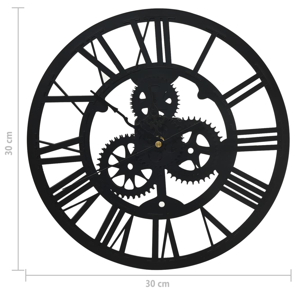 vidaXL Wall Clock Black 30 cm Acrylic