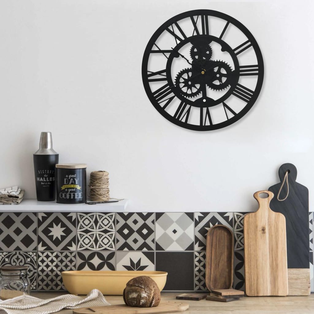vidaXL Wall Clock Black 30 cm Acrylic