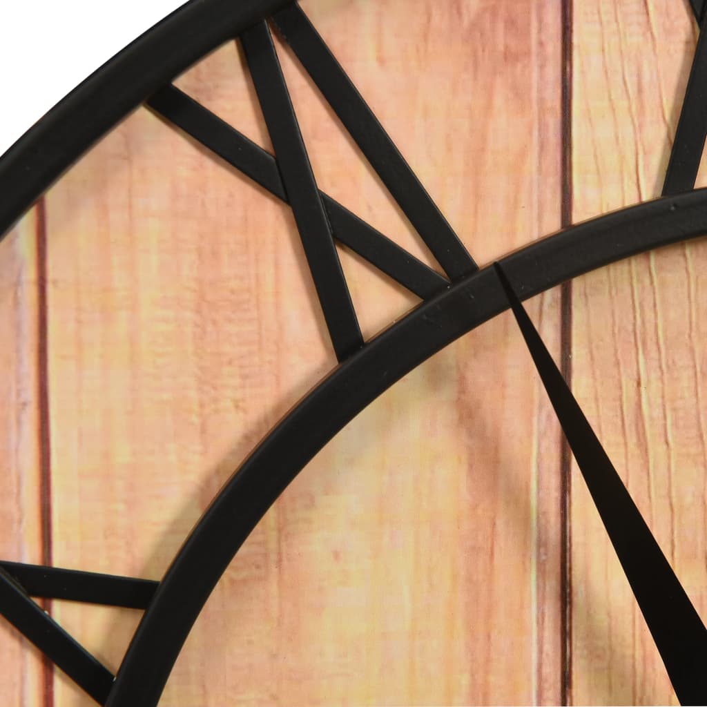 vidaXL Wall Clock 39 cm Brown and Black MDF and Iron