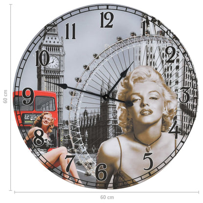 vidaXL Vintage Wall Clock 60 cm