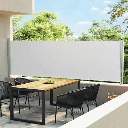 313370 vidaXL Patio Retractable Side Awning 140x600 cm Cream