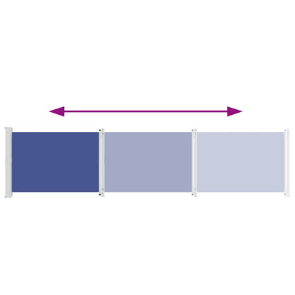 vidaXL Patio Retractable Side Awning 140x600 cm Blue