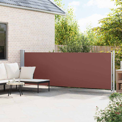 313374 vidaXL Patio Retractable Side Awning 140x600 cm Brown