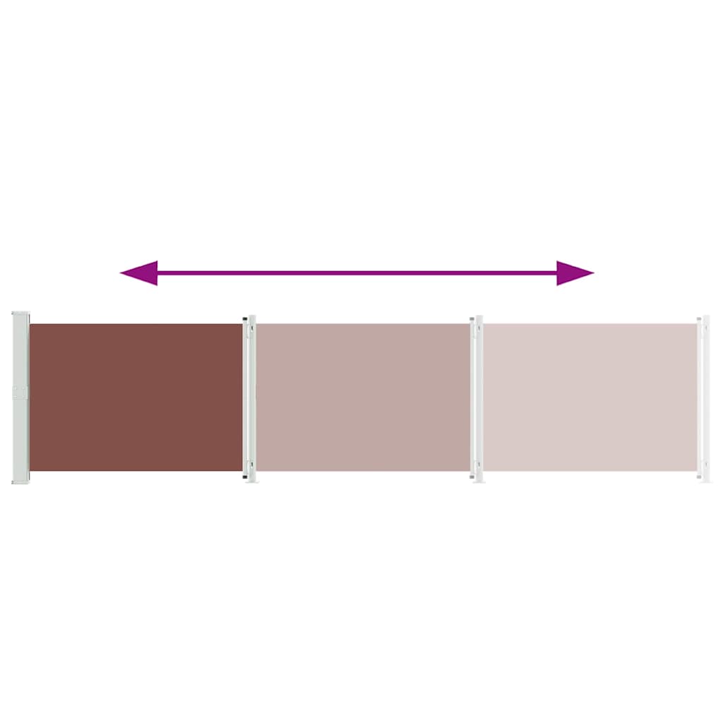313374 vidaXL Patio Retractable Side Awning 140x600 cm Brown