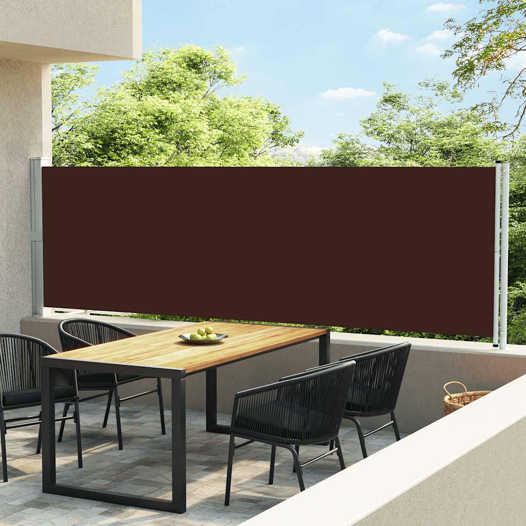 vidaXL Patio Retractable Side Awning 140x600 cm Brown