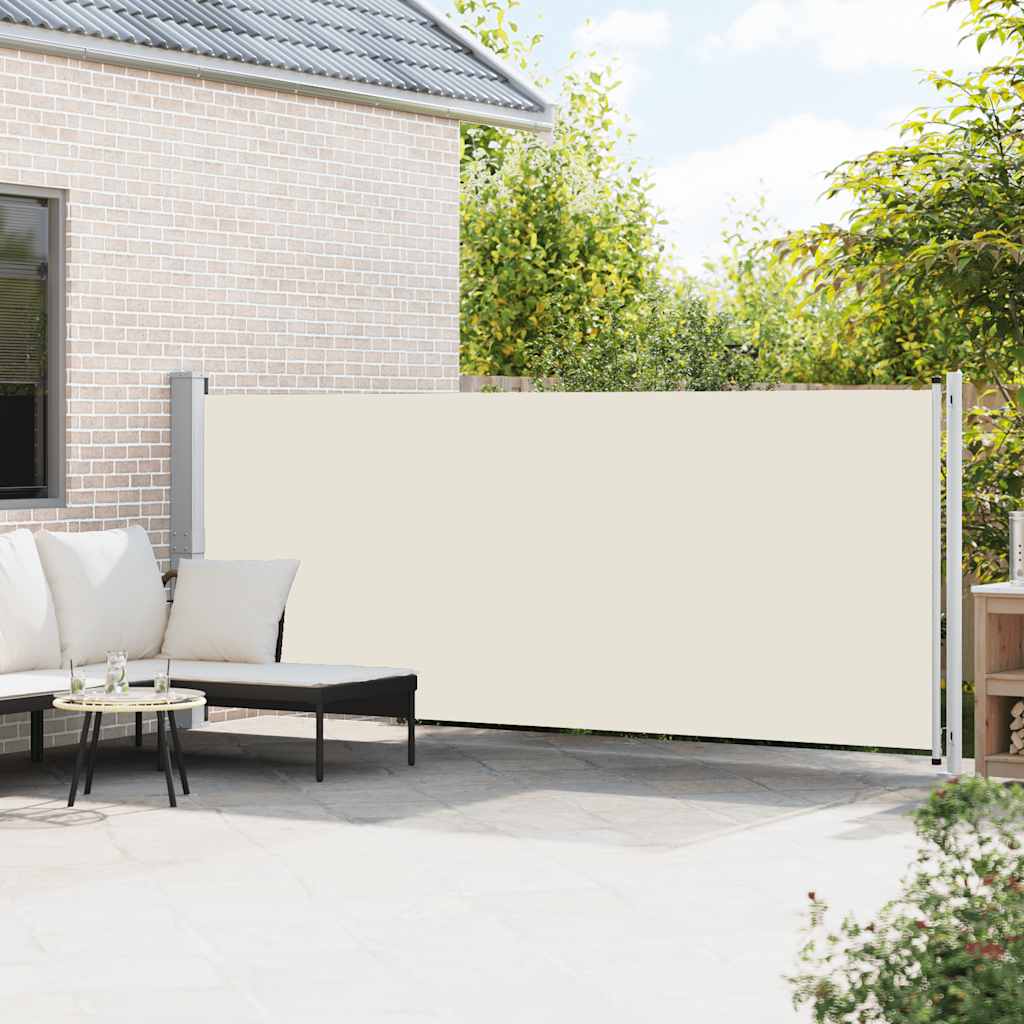313376 vidaXL Patio Retractable Side Awning 600x160 cm Cream