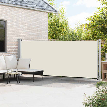 313376 vidaXL Patio Retractable Side Awning 600x160 cm Cream
