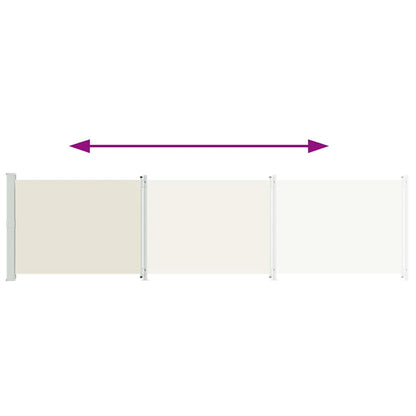 vidaXL Patio Retractable Side Awning 600x160 cm Cream