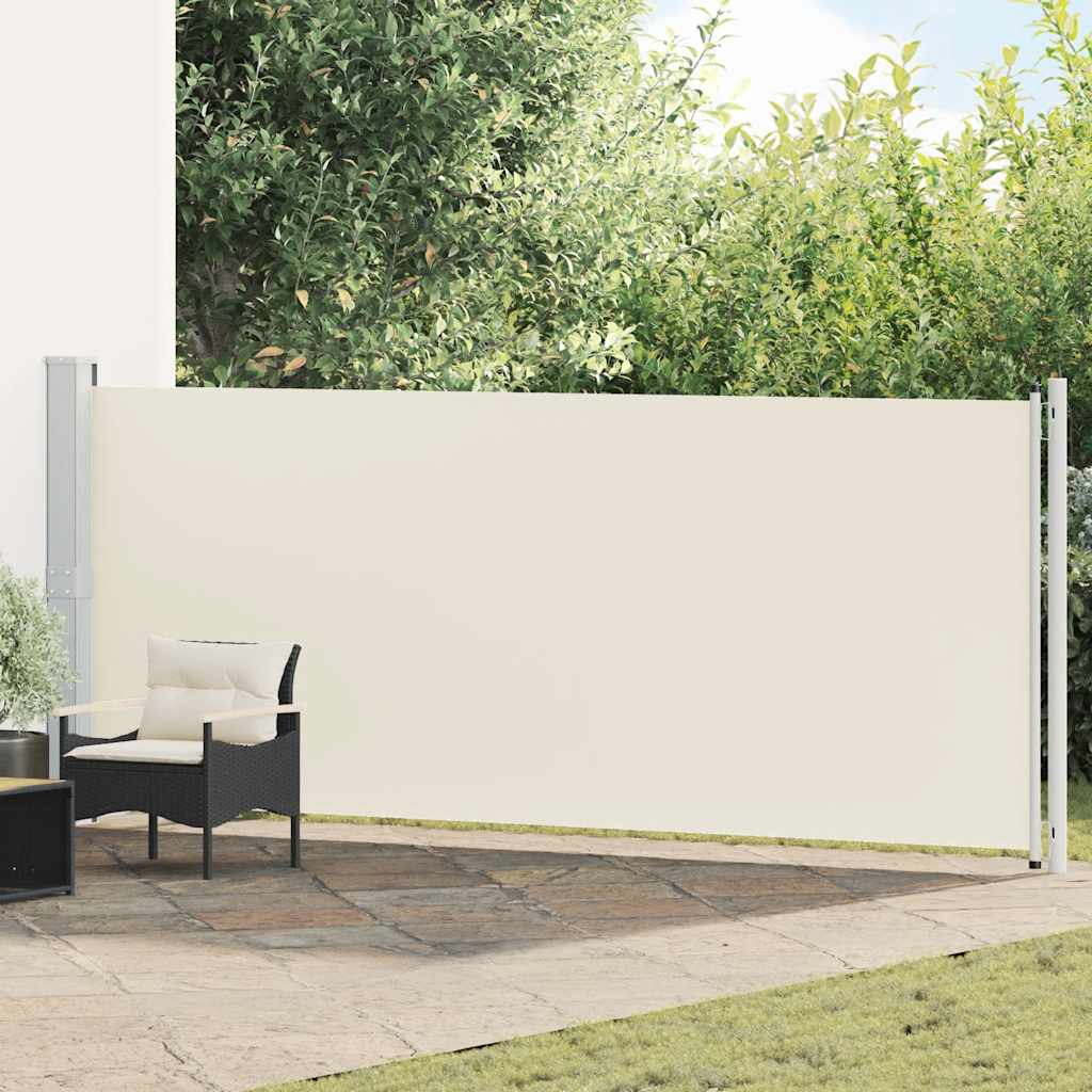 313376 vidaXL Patio Retractable Side Awning 600x160 cm Cream