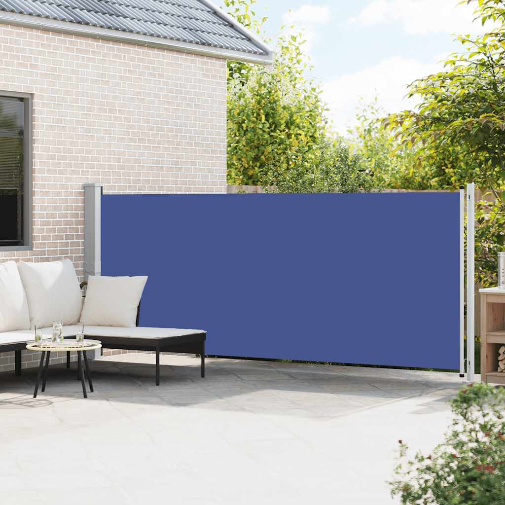 313377 vidaXL Patio Retractable Side Awning 600x160 cm Blue