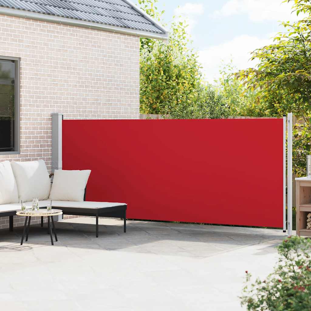 313378 vidaXL Patio Retractable Side Awning 600x160 cm Red