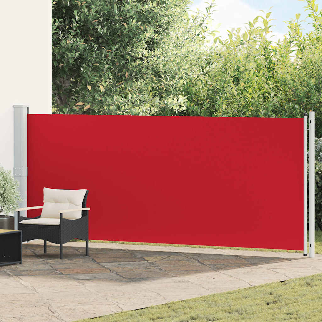313378 vidaXL Patio Retractable Side Awning 600x160 cm Red