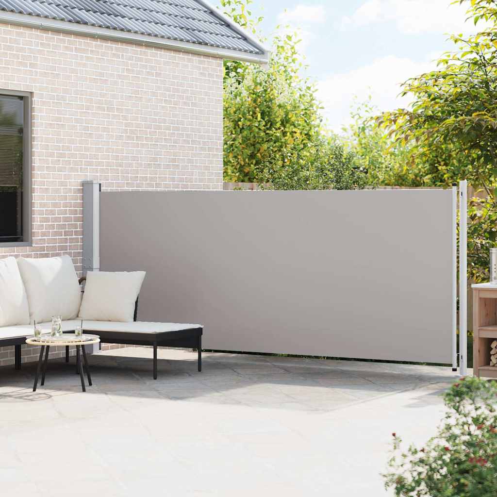 vidaXL Patio Retractable Side Awning 614x160 cm Grey