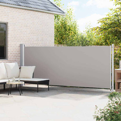 vidaXL Patio Retractable Side Awning 614x160 cm Grey