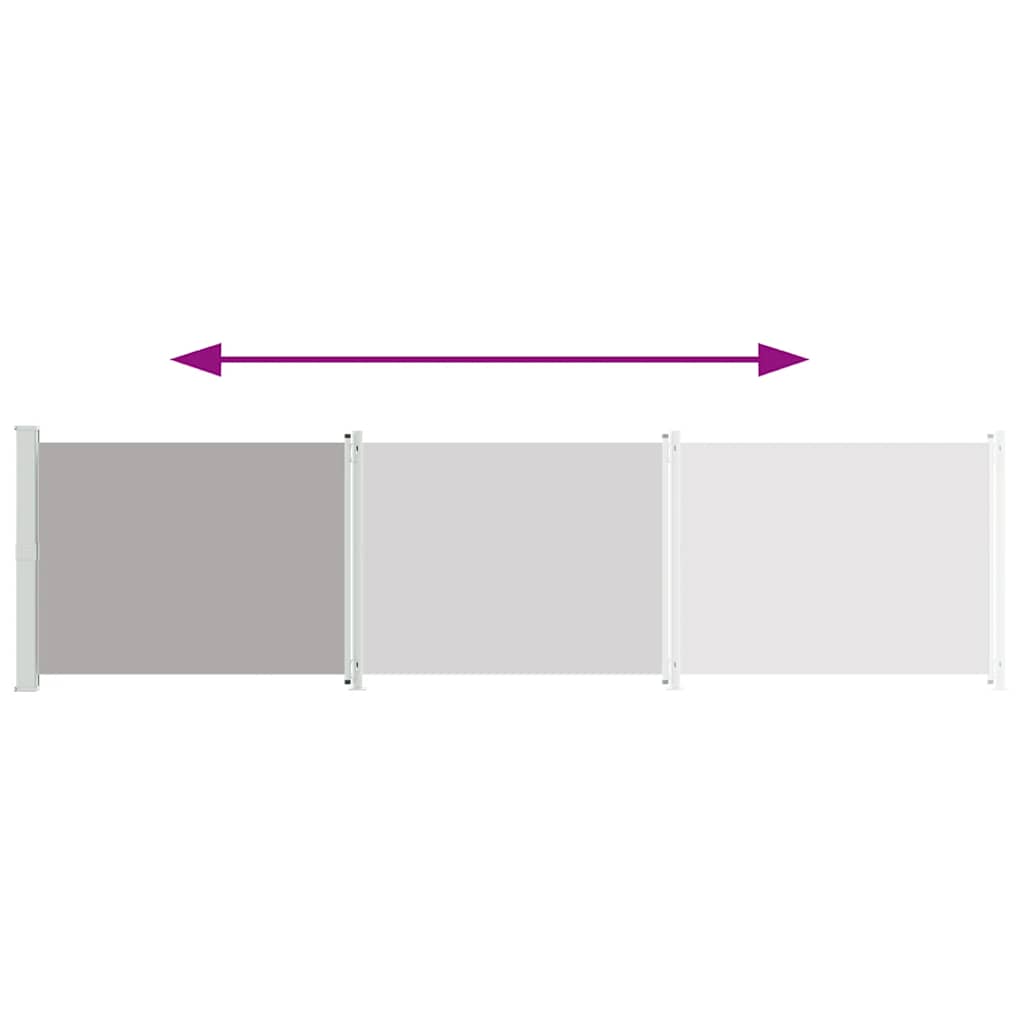 313379 vidaXL Patio Retractable Side Awning 600x160 cm Grey