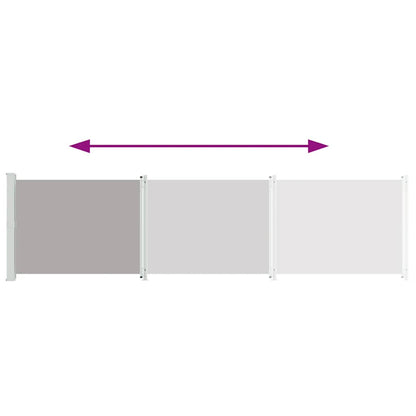 313379 vidaXL Patio Retractable Side Awning 600x160 cm Grey
