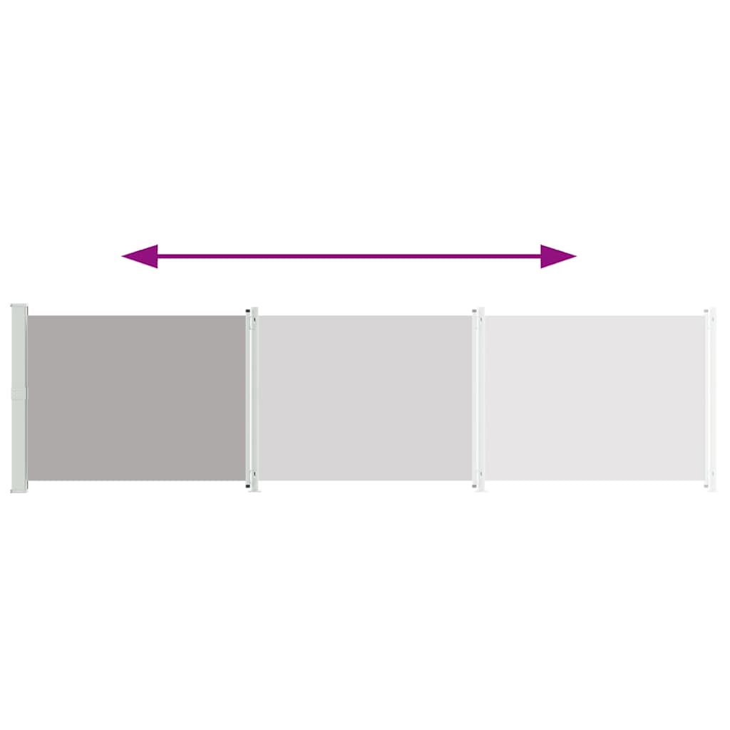 vidaXL Patio Retractable Side Awning 614x160 cm Grey