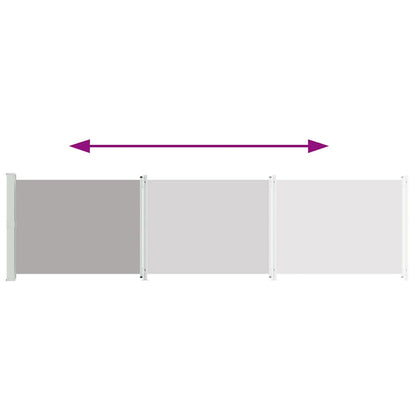 vidaXL Patio Retractable Side Awning 614x160 cm Grey
