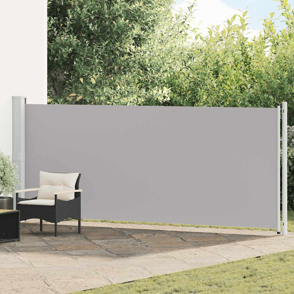 313379 vidaXL Patio Retractable Side Awning 600x160 cm Grey