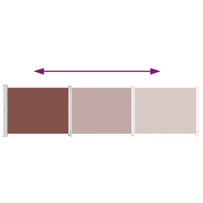 313380 vidaXL Patio Retractable Side Awning 600x160 cm Brown