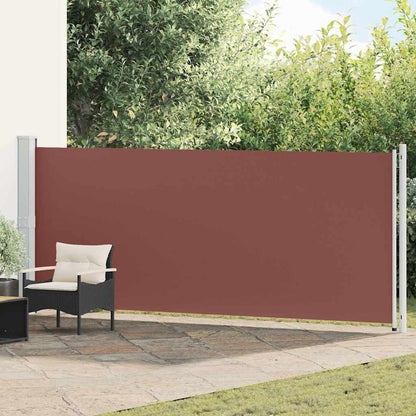 vidaXL Patio Retractable Side Awning 614x160 cm Brown