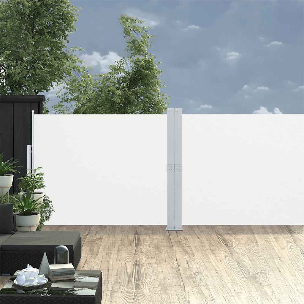 313388 vidaXL Patio Retractable Side Awning 140x1200 cm Cream