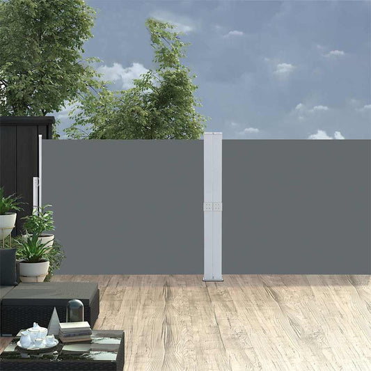 vidaXL Patio Retractable Side Awning 140x1200 cm Anthracite