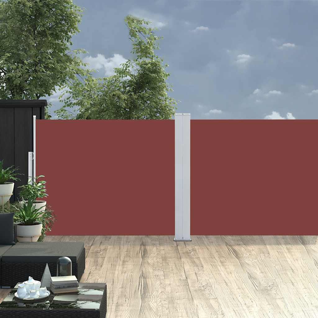 vidaXL Patio Retractable Side Awning 140x1200 cm Brown