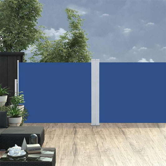 vidaXL Patio Retractable Side Awning 140x1200 cm Blue
