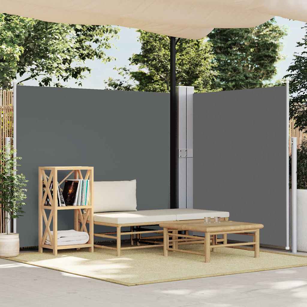 313395 vidaXL Patio Retractable Side Awning 170x1200 cm Anthracite