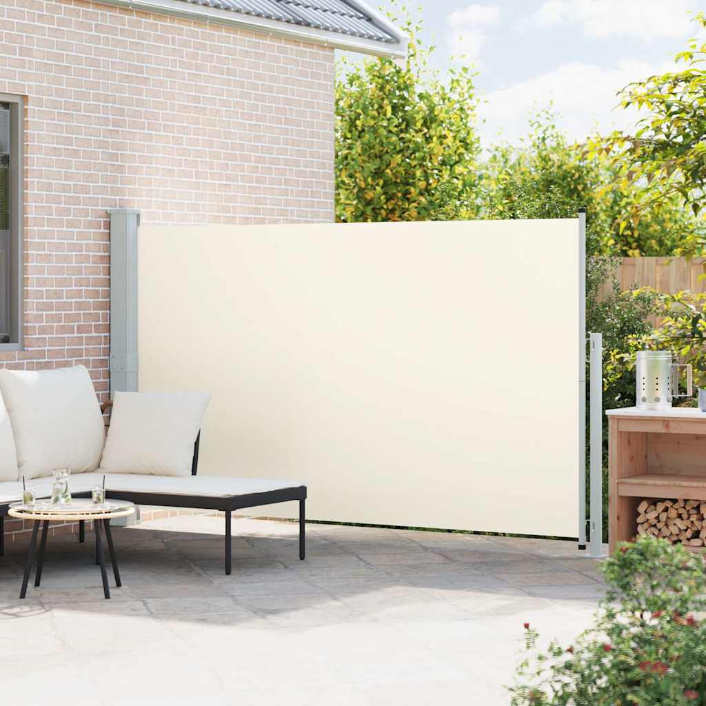313400 vidaXL Patio Retractable Side Awning 180x300 cm Cream