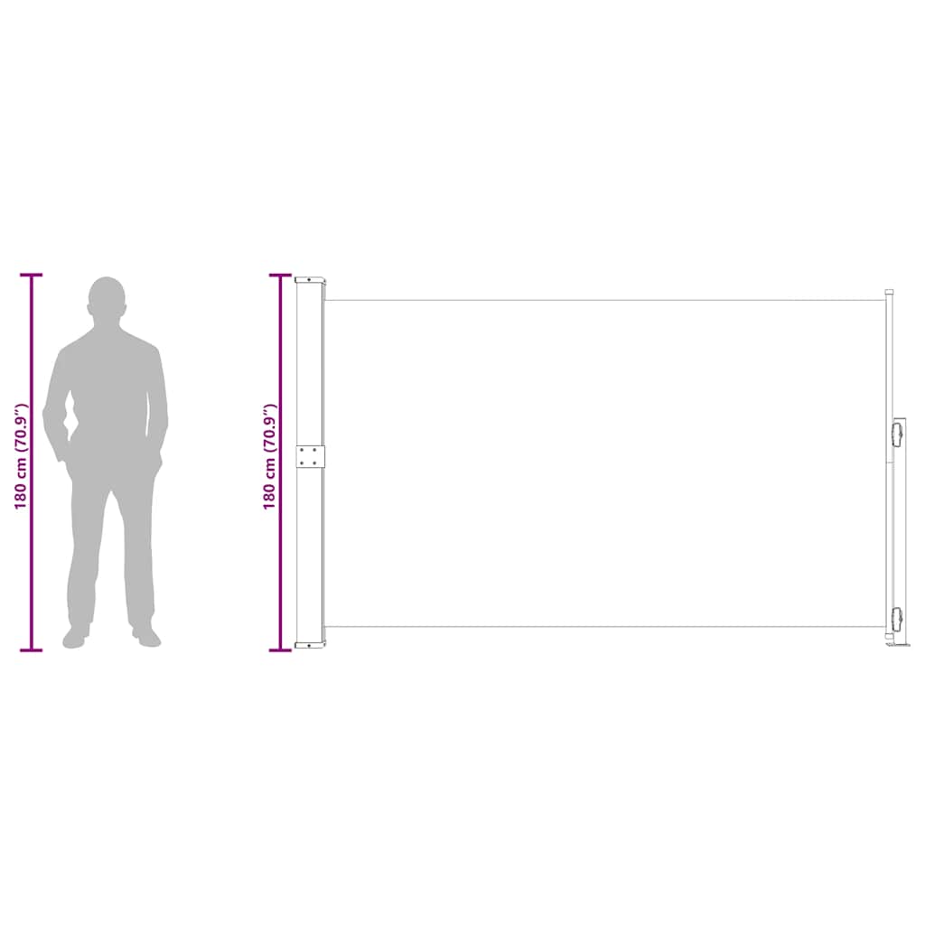 vidaXL Patio Retractable Side Awning 180x300 cm Cream