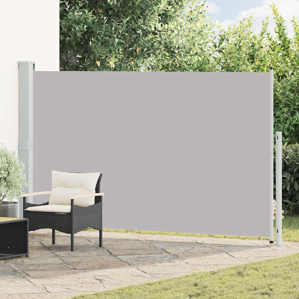 313401 vidaXL Patio Retractable Side Awning 180x300 cm Grey