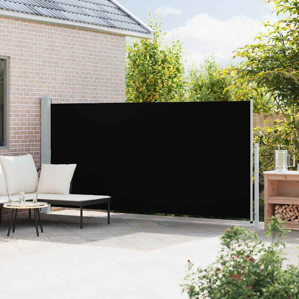 313405 vidaXL Patio Retractable Side Awning 180x500 cm Black