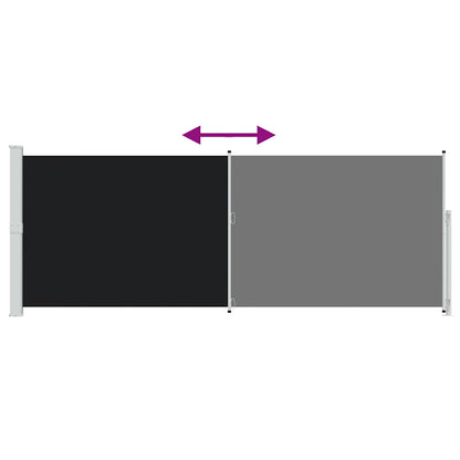 vidaXL Patio Retractable Side Awning 180x500 cm Black