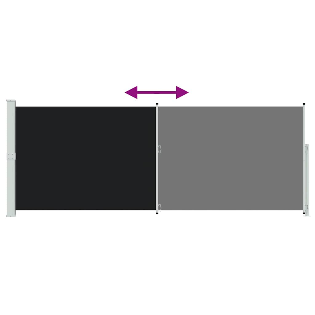 313405 vidaXL Patio Retractable Side Awning 180x500 cm Black