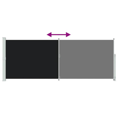 313405 vidaXL Patio Retractable Side Awning 180x500 cm Black