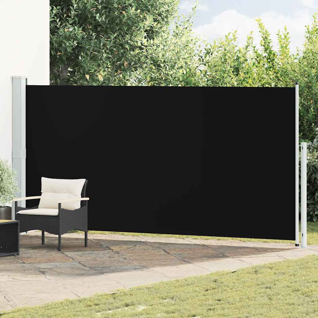 vidaXL Patio Retractable Side Awning 180x500 cm Black