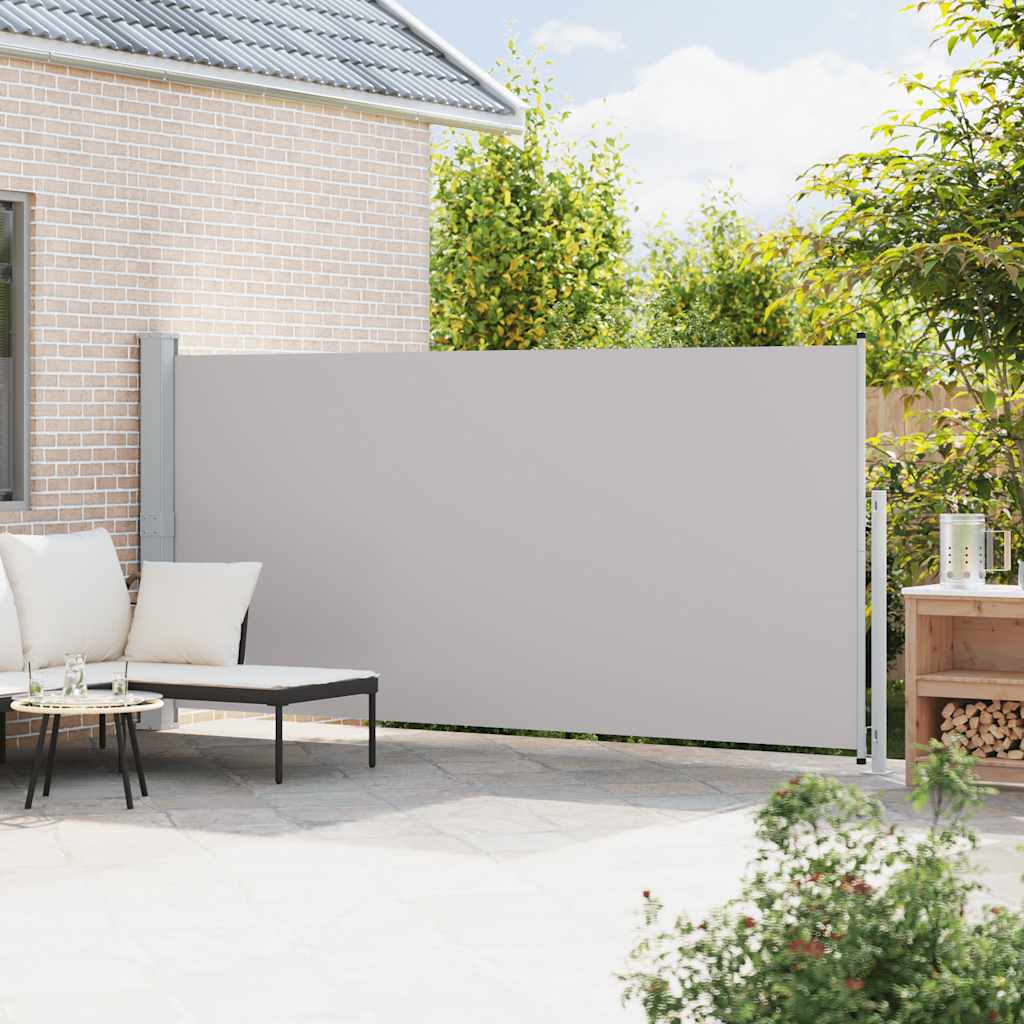 vidaXL Patio Retractable Side Awning 180x500 cm Grey