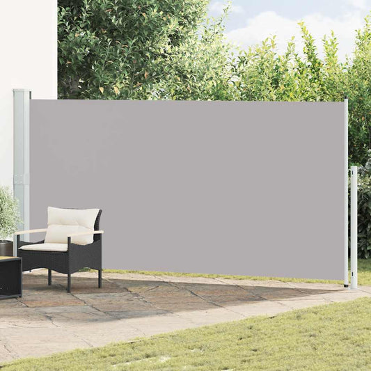 313407 vidaXL Patio Retractable Side Awning 180x500 cm Grey