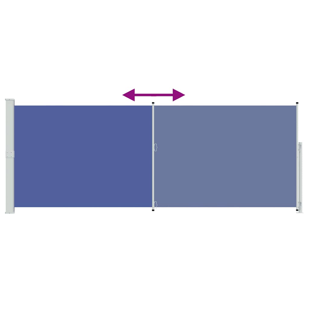 vidaXL Patio Retractable Side Awning 180x500 cm Blue