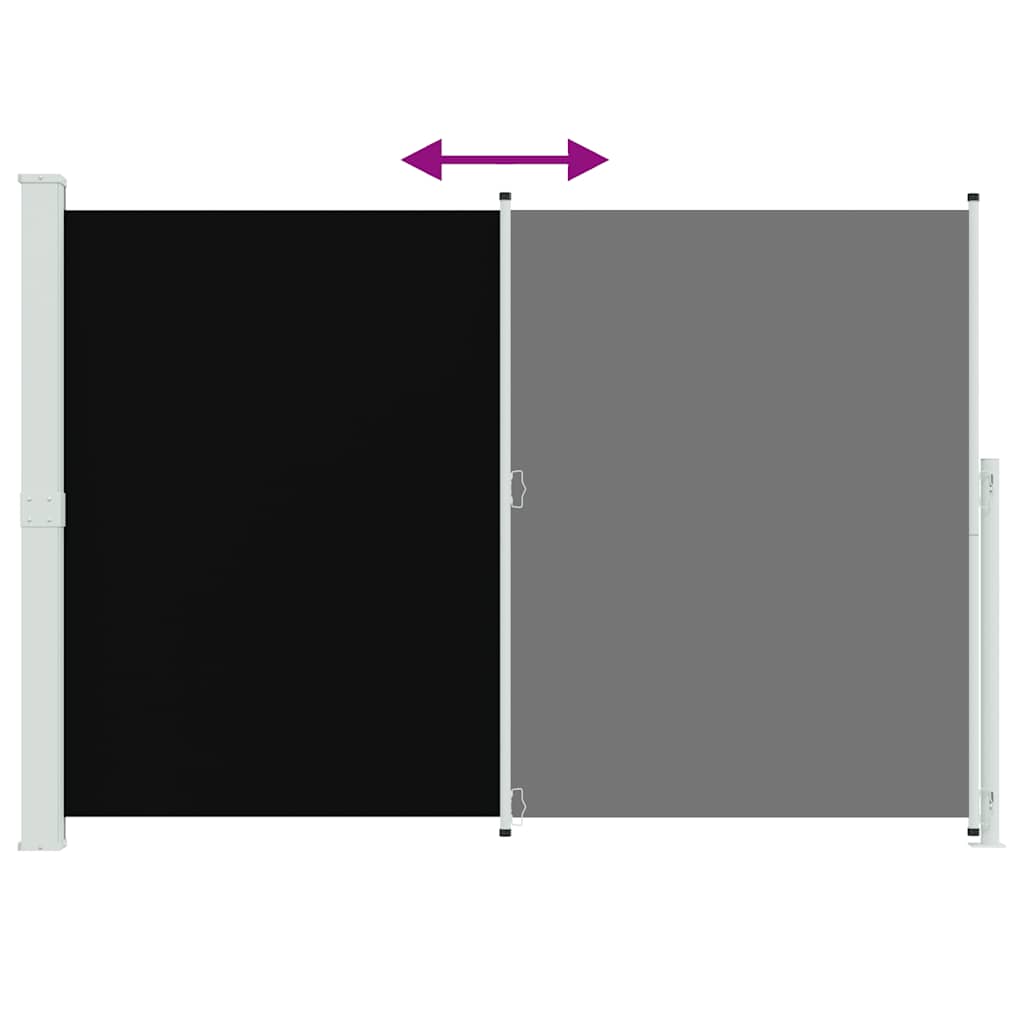 vidaXL Patio Retractable Side Awning 200x314 cm Black