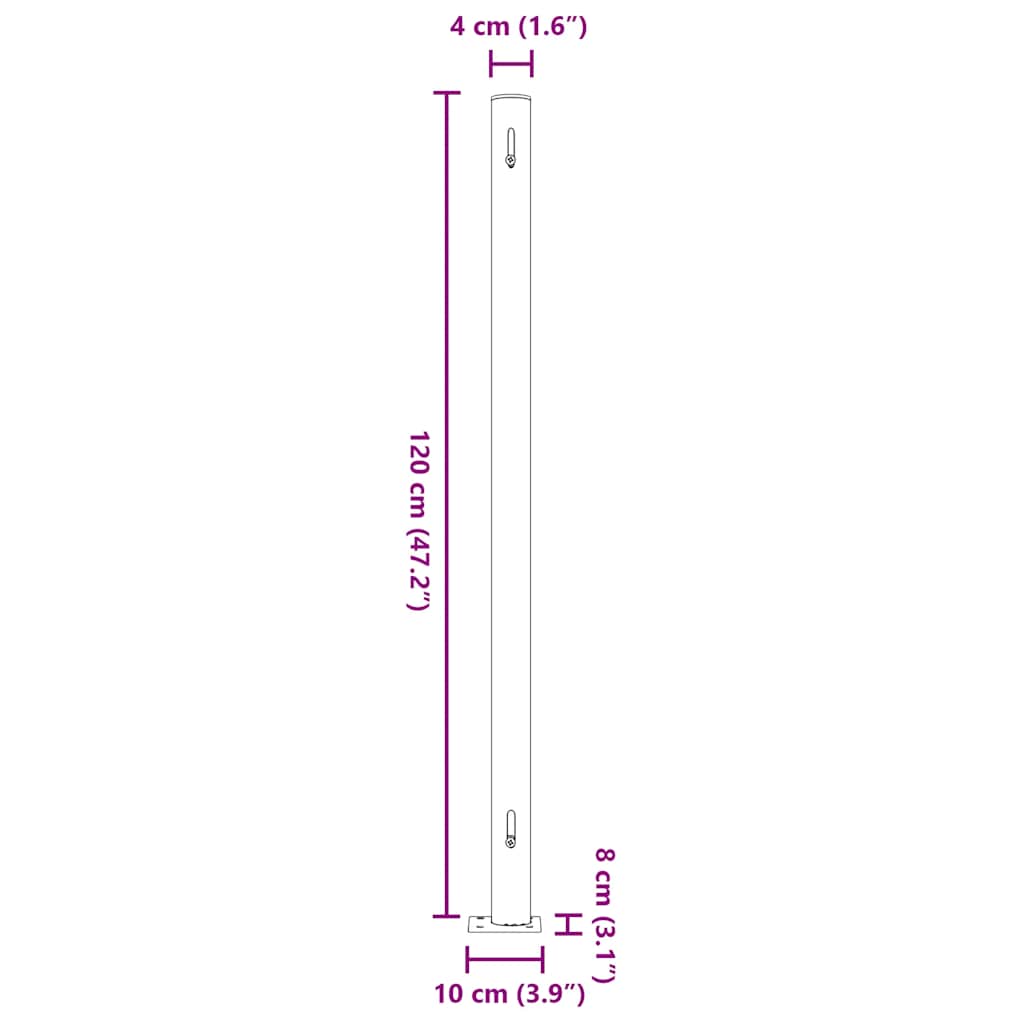 vidaXL Patio Retractable Side Awning 200x314 cm Black