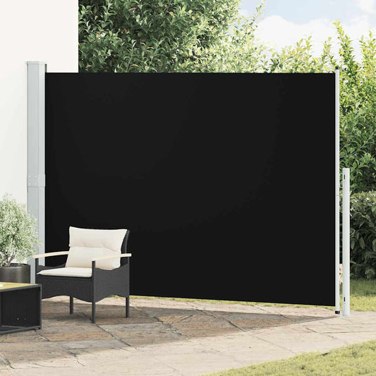 vidaXL Patio Retractable Side Awning 200x314 cm Black