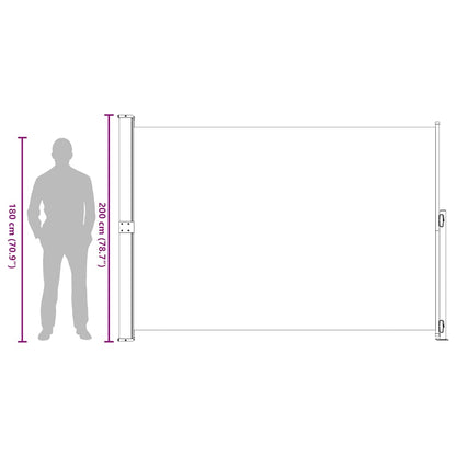 vidaXL Patio Retractable Side Awning 200x314 cm Grey