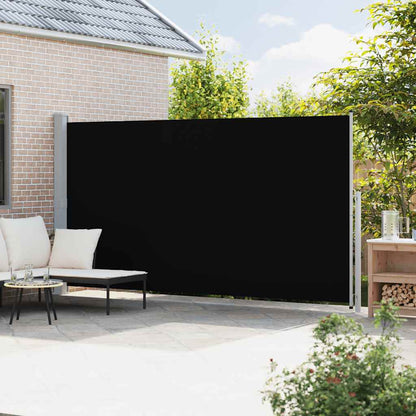 vidaXL Patio Retractable Side Awning 200x514 cm Black